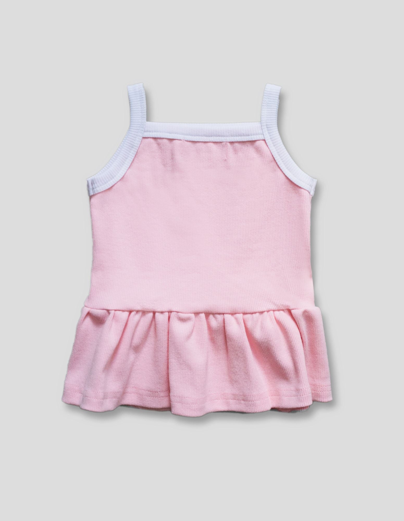 Sunshine Club RIbbed Dress in Pink/White