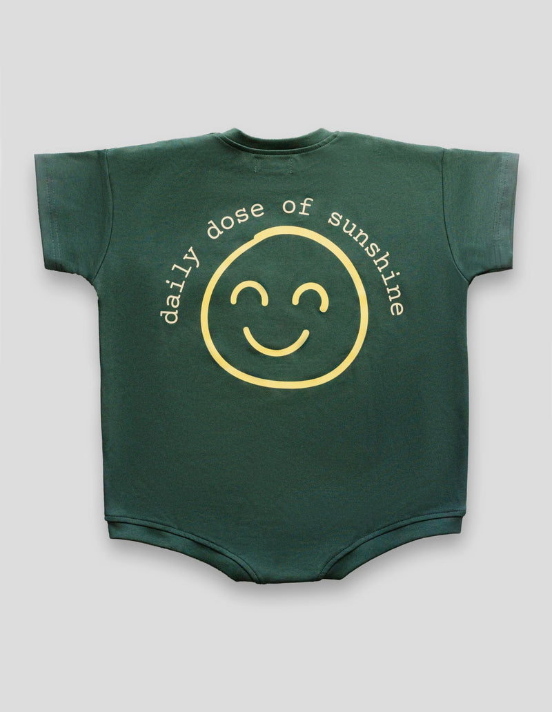 Sunshine T-Shirt Romper in Green