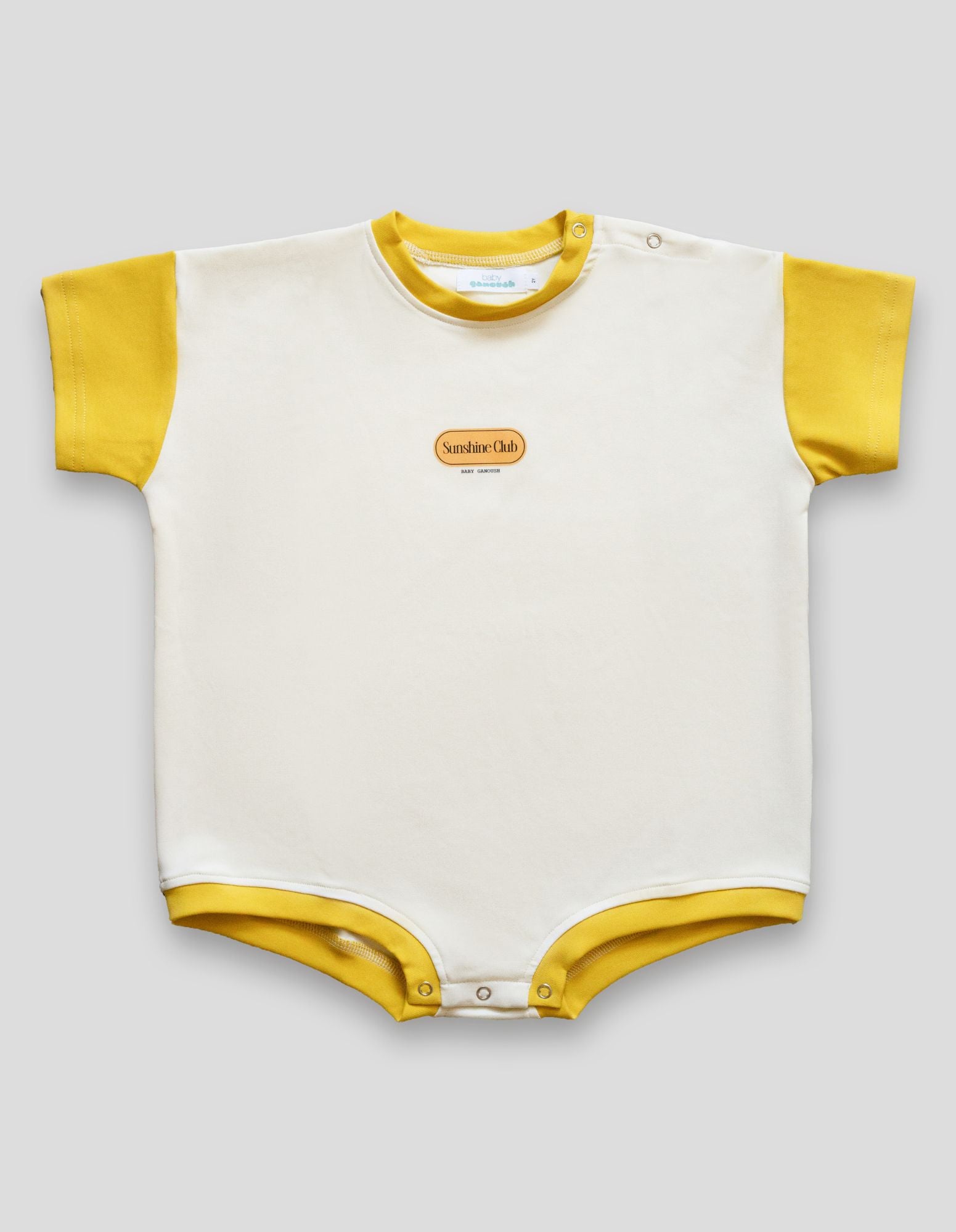 Sunshine T-Shirt Romper in Cream/Yellow