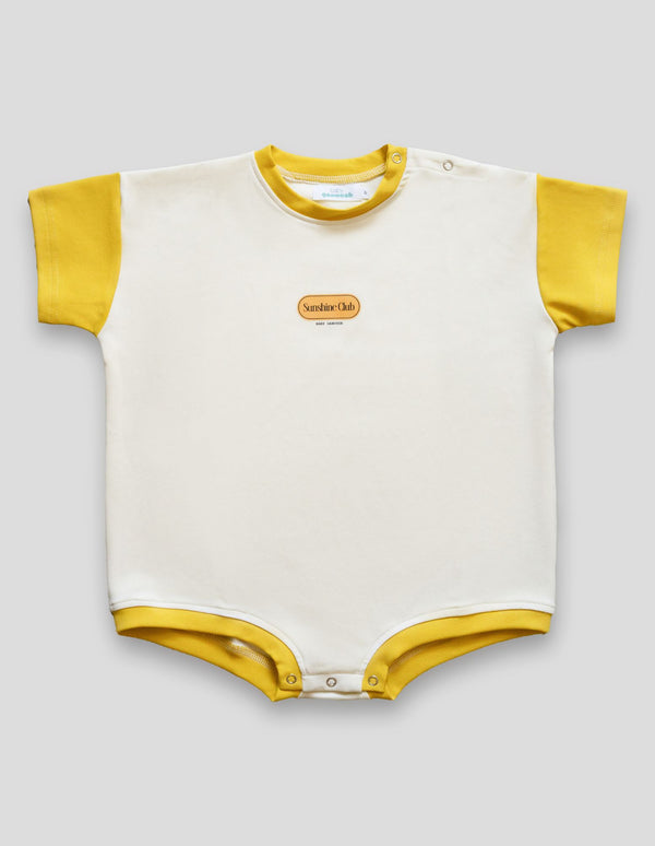 Sunshine T-Shirt Romper in Cream/Yellow