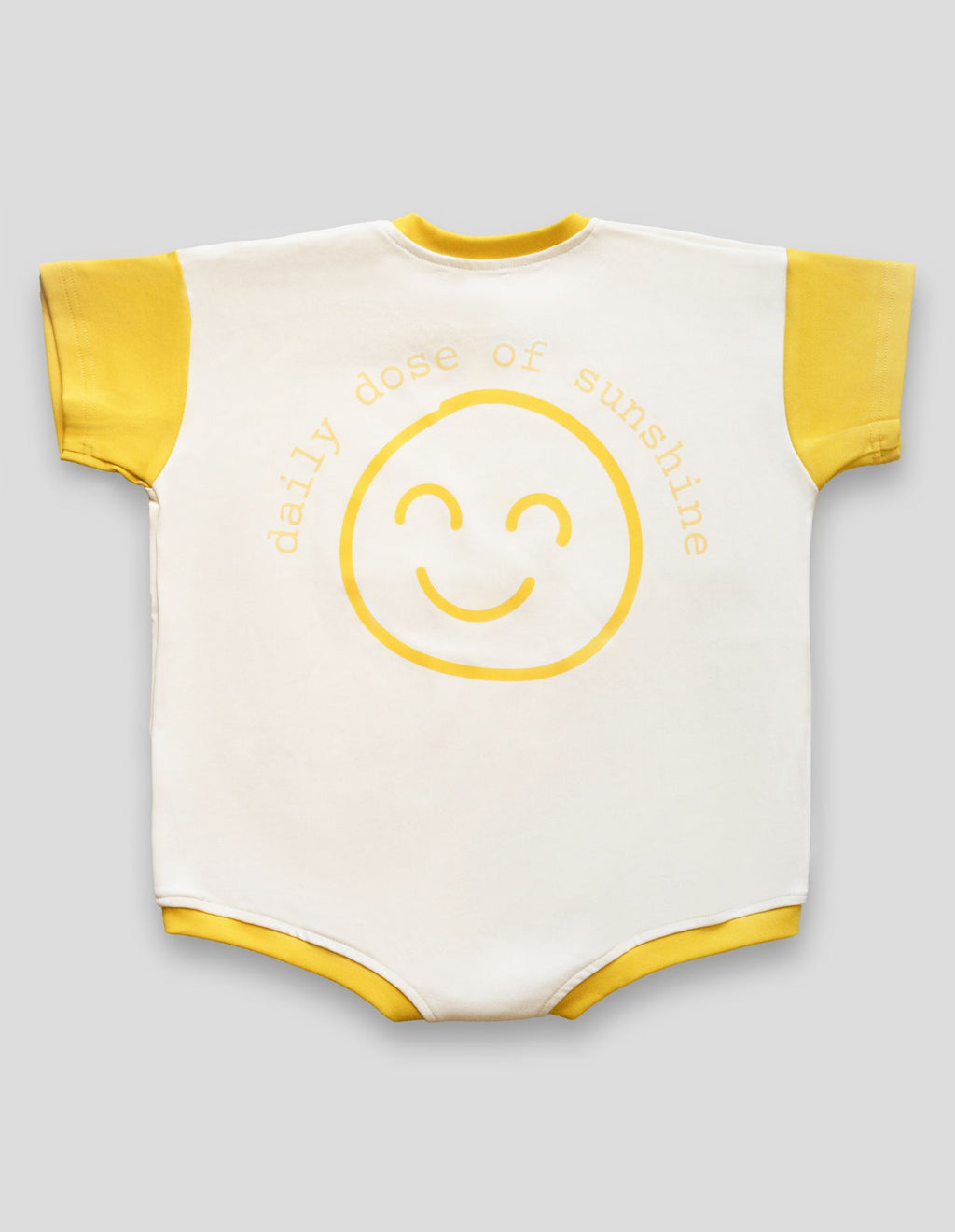 Sunshine T-Shirt Romper in Cream/Yellow