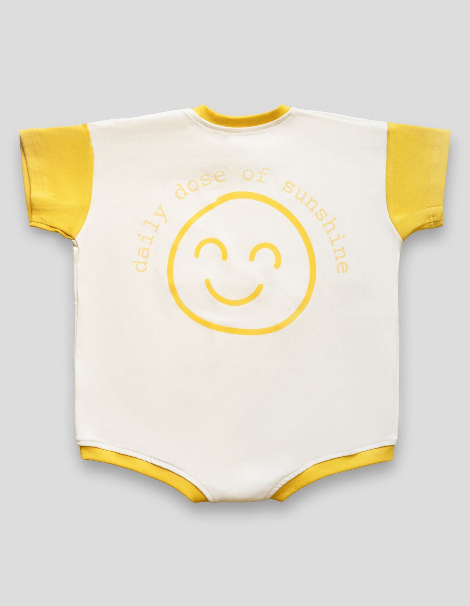 Sunshine T-Shirt Romper in Cream/Yellow