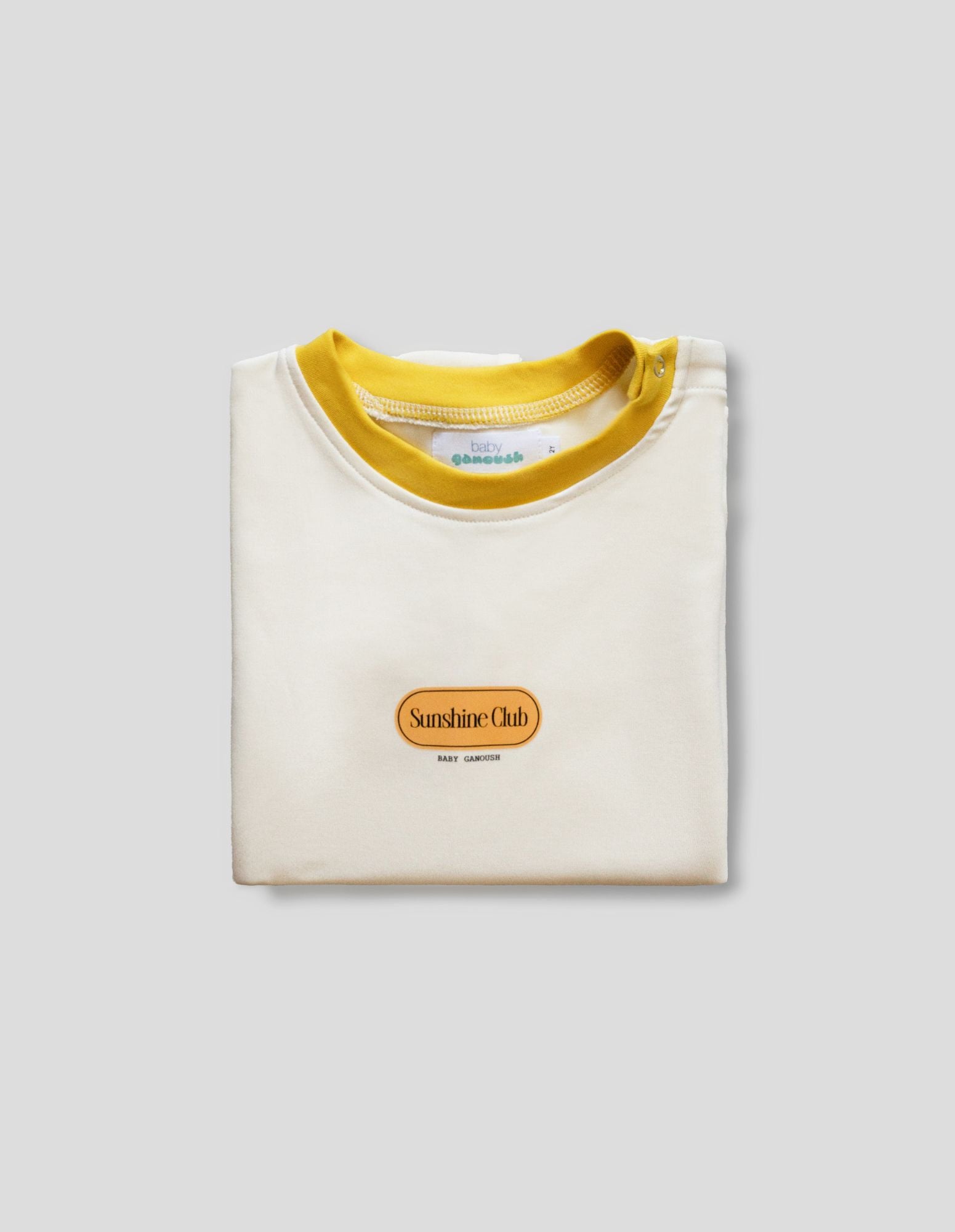 Sunshine T-Shirt Romper in Cream/Yellow