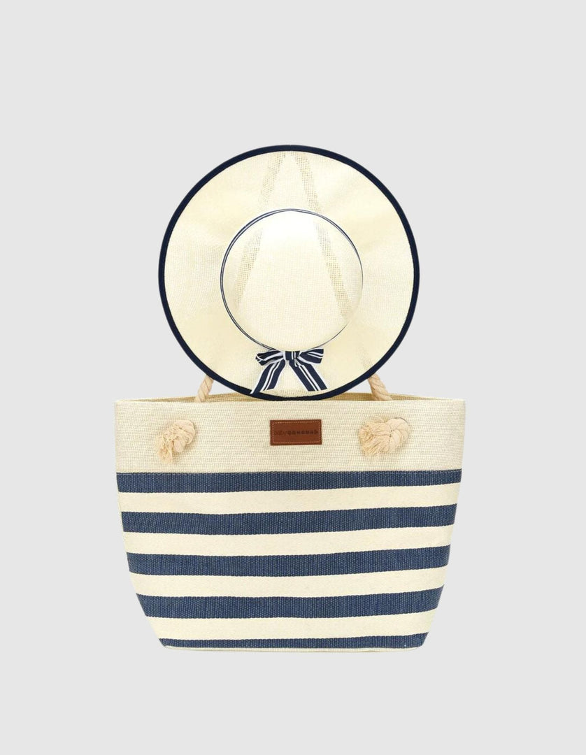 Bondi Beach Bag & Hat Set in Navy
