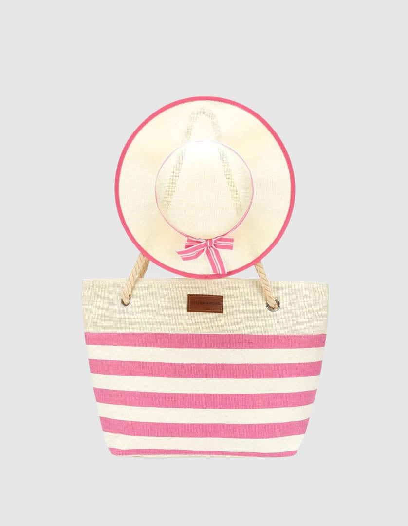 Bondi Beach Bag & Hat Set in Pink
