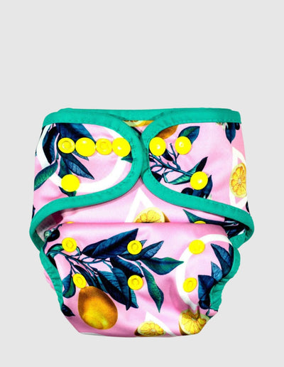 Live, Laugh, Lemon Reusable Cloth Nappy